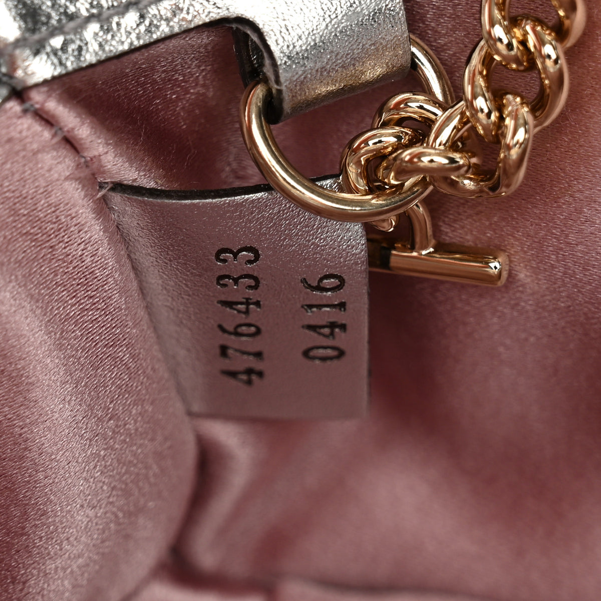 Gucci Iridescent Nappa Chevron Matelasse Super Mini GG Marmont Shoulder Bag Iridescent Escape Pink 7 of 10