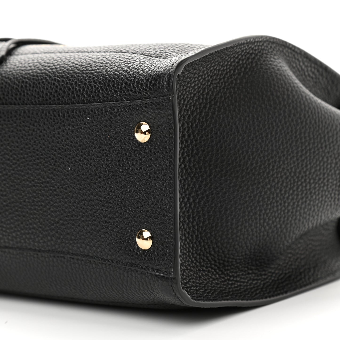 Hammered Calfskin Double Handle Small Amy Tote Black