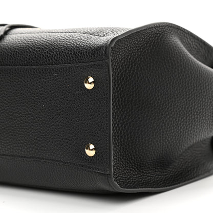 Salvatore Ferragamo Hammered Calfskin Double Handle Small Amy Tote Black 10 of 10