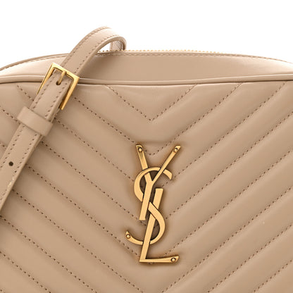 Saint Laurent Calfskin Matelasse Monogram Lou Camera Bag Dark Beige 8 of 12