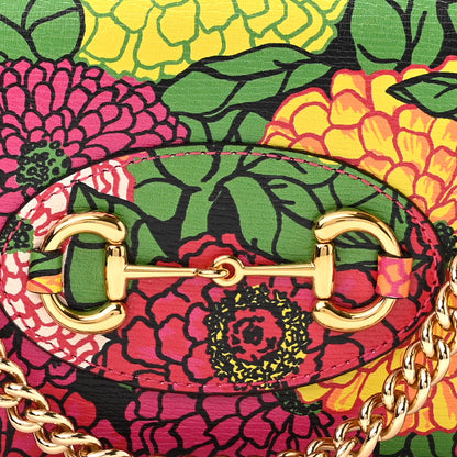 Gucci X KEN SCOTT Shangai Calfskin Pomponica Print Horsebit 1955 Wallet On Chain Multicolor Fuxia Pompon 8 of 10