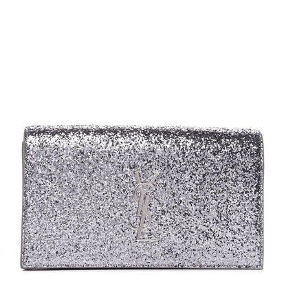 Saint Laurent Glitter Classic Kate Monogram Clutch Sunset Grey 1 of 9