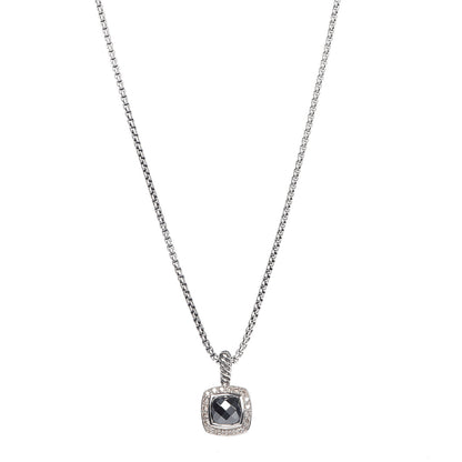 David Yurman Sterling Silver Hematite Diamond 7mm Petite Albion Necklace 1 of 6