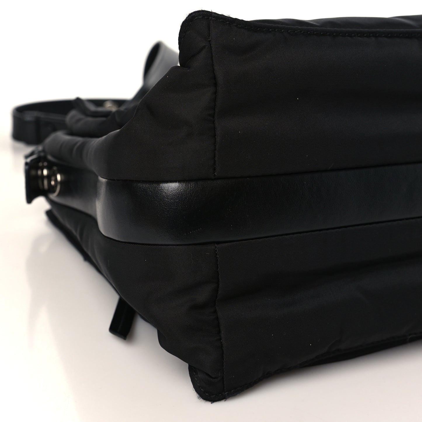 Tessuto Nylon Front Pocket Messenger Bag Black
