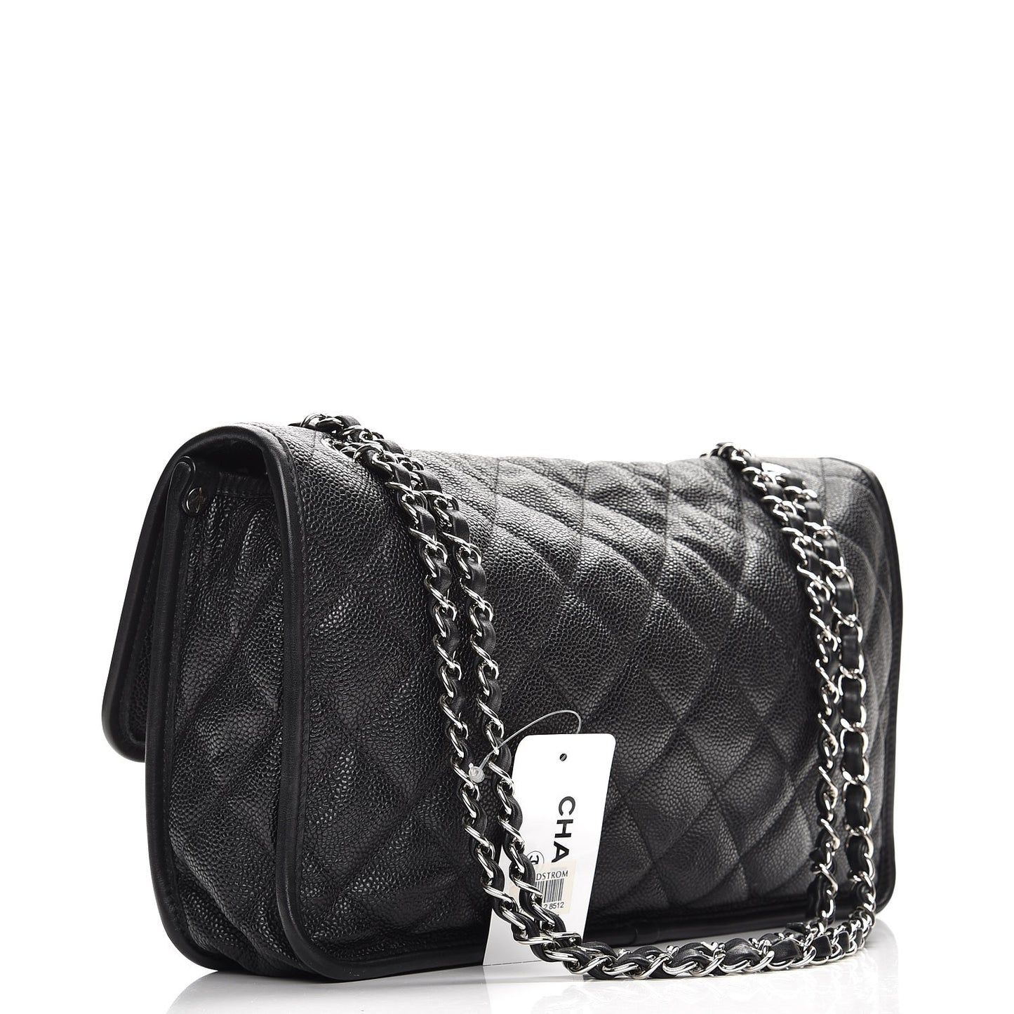 Caviar Quilted Large French Riviera Flap Black
