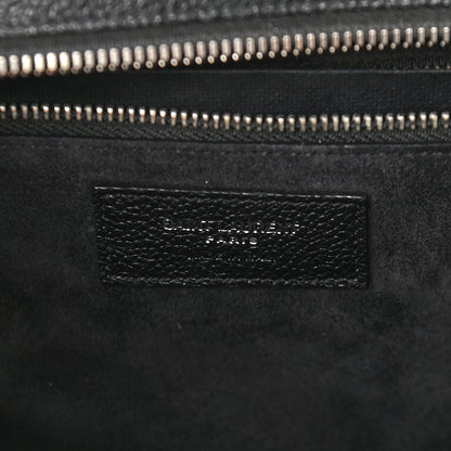 Saint Laurent Grained Calfskin Small Cabas Rive Gauche Black 6 of 9