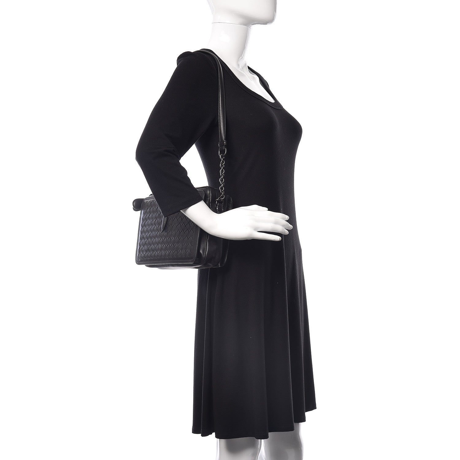 Bottega Veneta Nappa Intrecciato Medium Camera Shoulder Bag Black 2 of 10