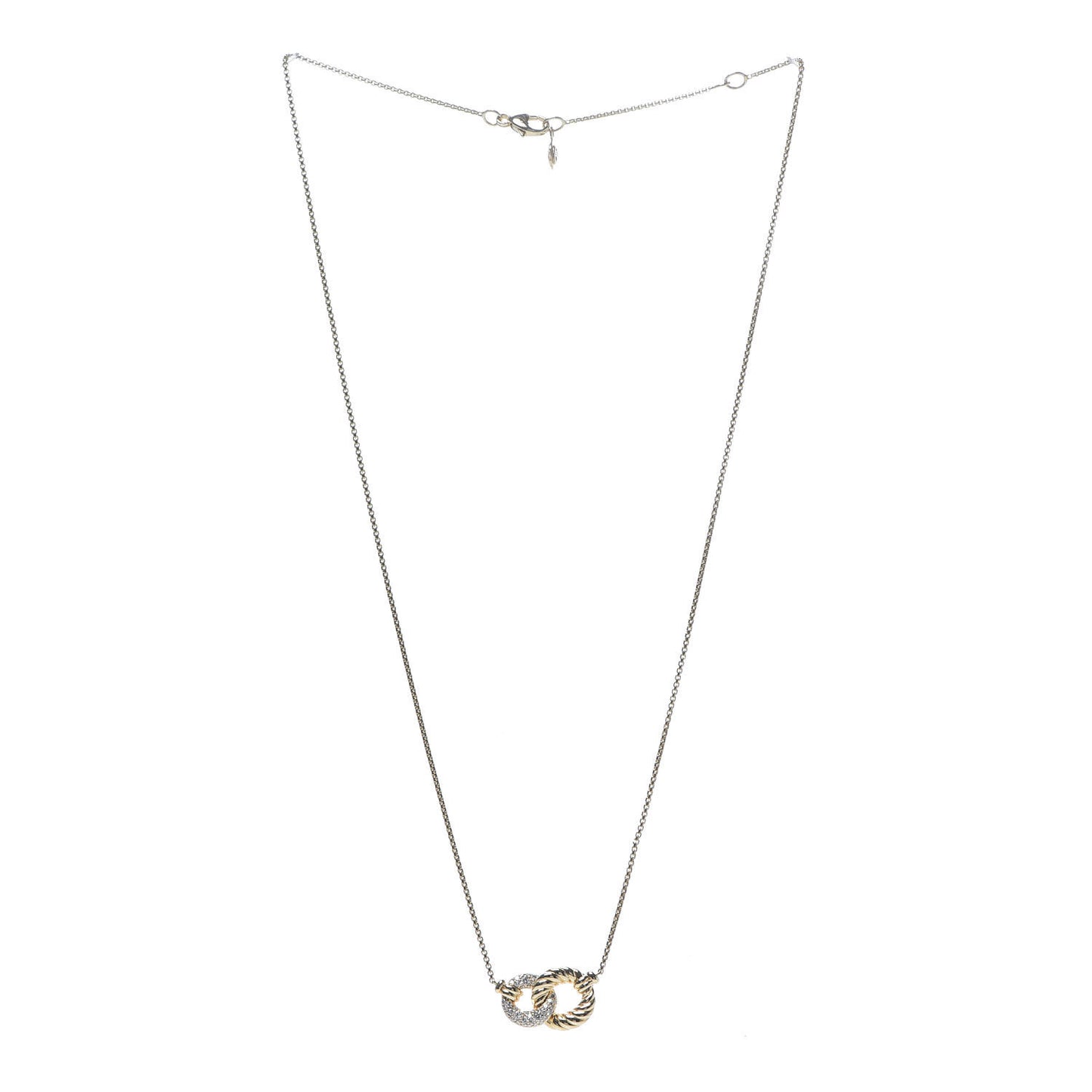 18K Yellow Gold Diamond Pave Extra-Small Belmont Pendant Necklace