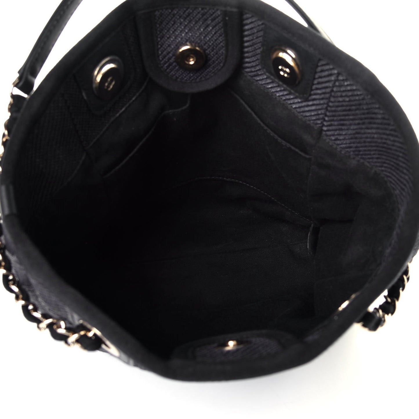 Mixed Fibers Calfskin Mini Deauville Tote Black