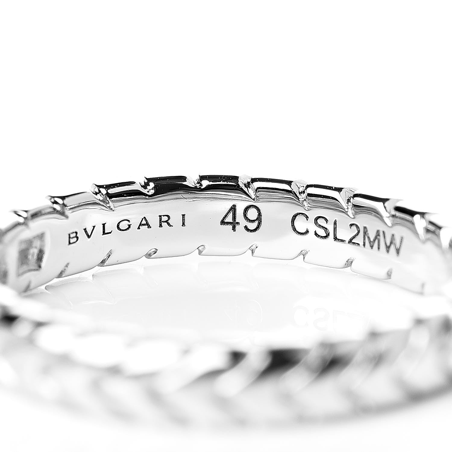 Bulgari Platinum Spiga Wedding Ring 49 4.75 4 of 4