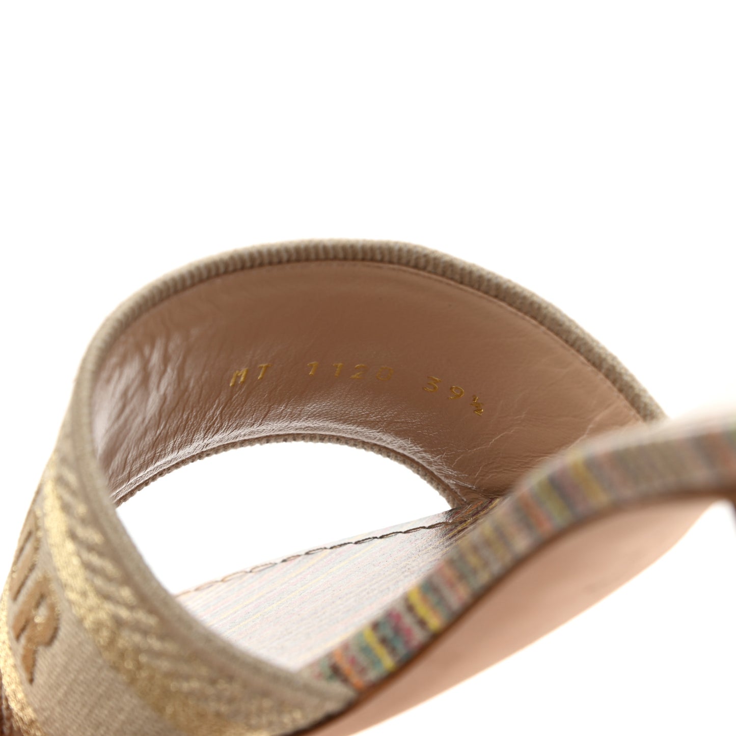 Lurex Romance Embroidered Dway 40mm Slide Sandals 39.5 Metal Multicolor