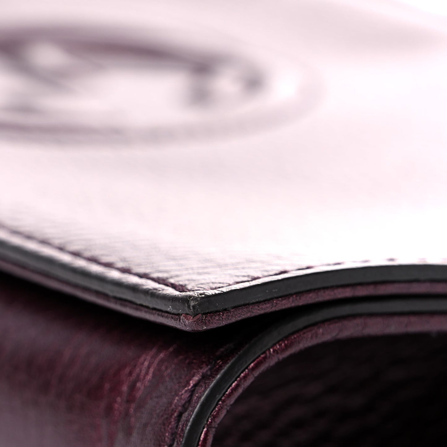 Metallic Cellarius Calfskin Medium Soho Clutch Classic Burgundy