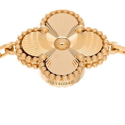 Van Cleef & Arpels 18K Yellow Gold 5 Motifs Guilloche Vintage Alhambra Bracelet 3 of 4