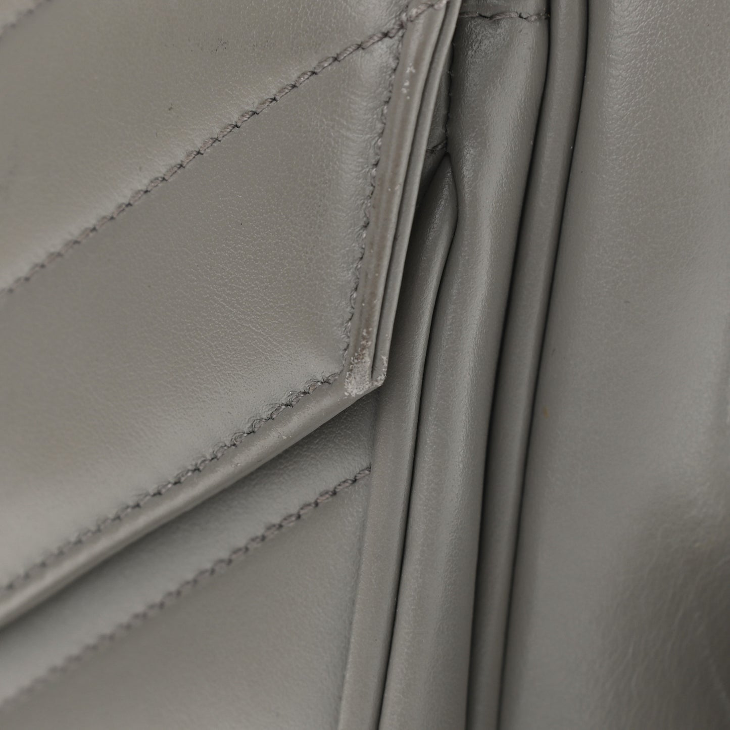 Calfskin Y Quilted Monogram Loulou Shoulder Bag Pearl Grey
