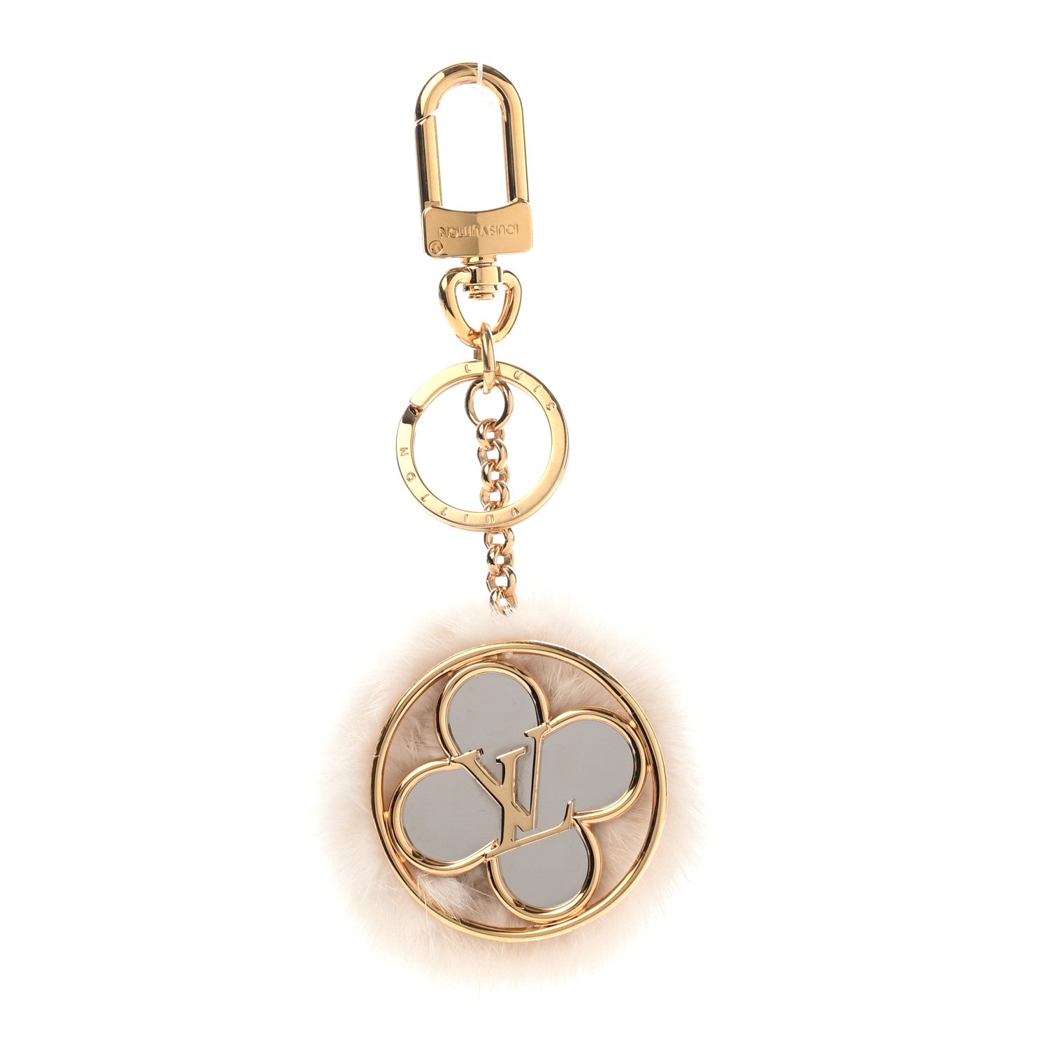 Louis Vuitton Fur Flower FInesse Bag Charm Key Holder White 1 of 6