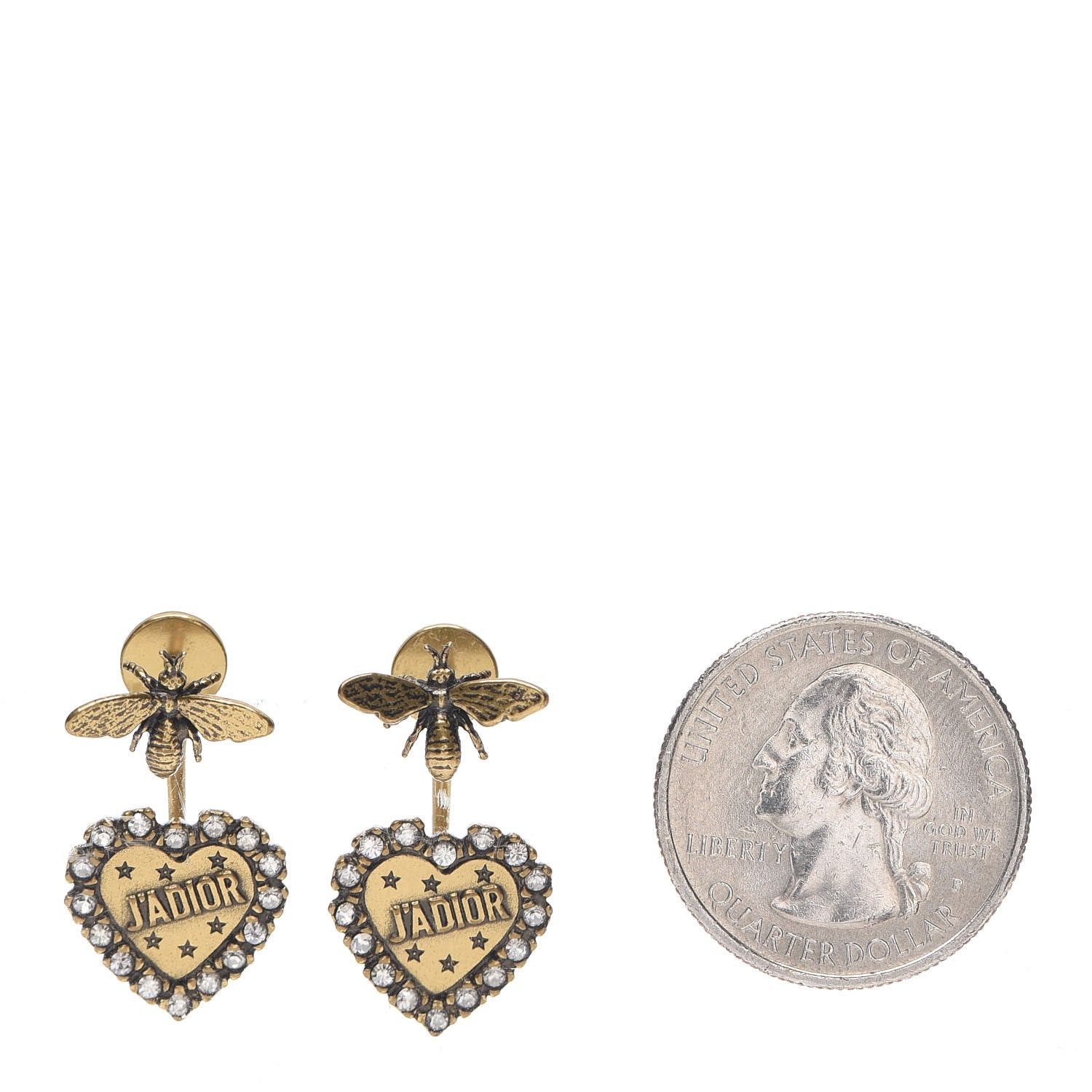 Christian Dior Metal Bee J'Adior Earrings Aged Gold 2 of 4