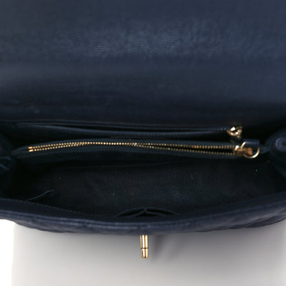 Chanel Caviar Quilted Small Coco Handle Flap Navy 4 of 12