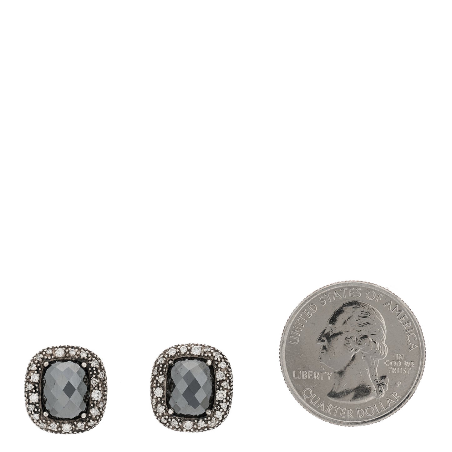 Sterling Silver Diamond Hematite Midnight Melange Earrings