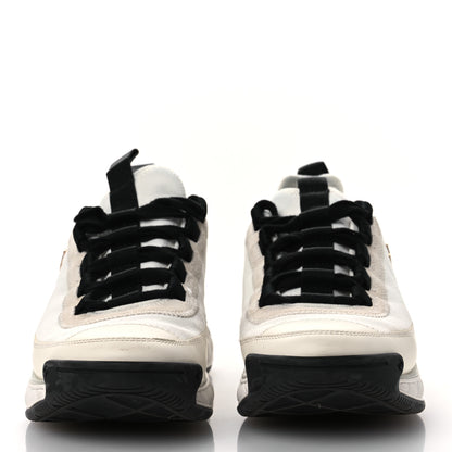 Chanel Velvet Calfskin Mixed Fibers CC Sneakers 36 Ivory Black 3 of 16