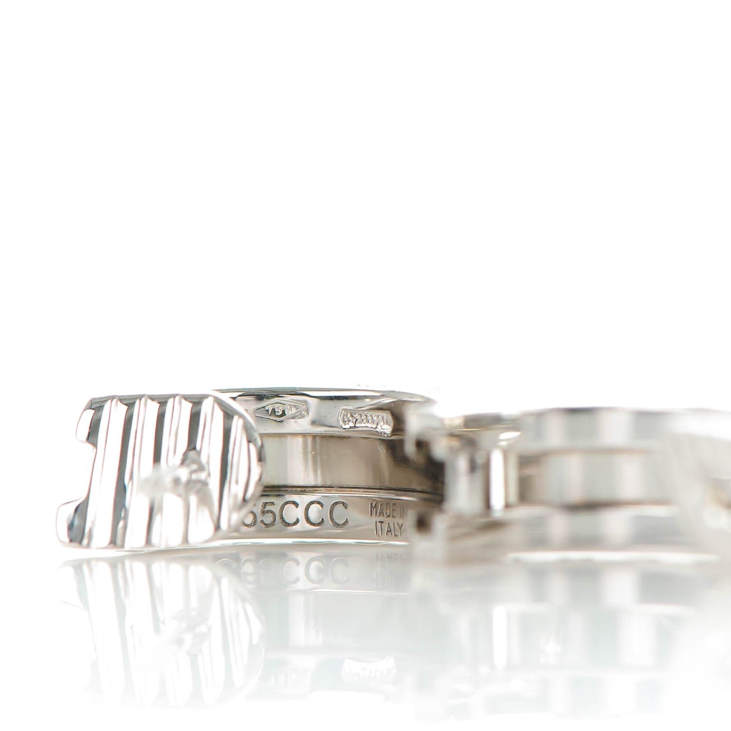 Bulgari 18K White Gold Small B.Zero1 Hoop Earrings 5 of 6