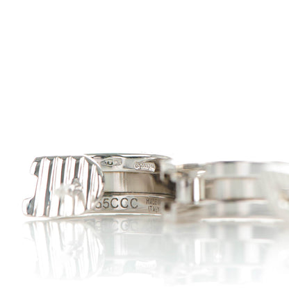 Bulgari 18K White Gold Small B.Zero1 Hoop Earrings 5 of 6