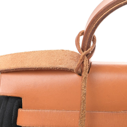 Hermes Toile Vache Calfskin Herbag 30 PM Black Natural 18 of 21