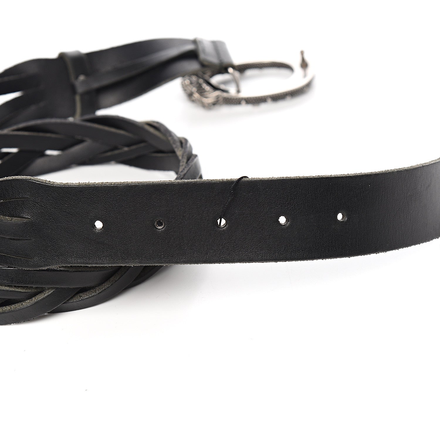 Gucci Calfskin Braided Dionysus Belt 95 38 Black 3 of 4