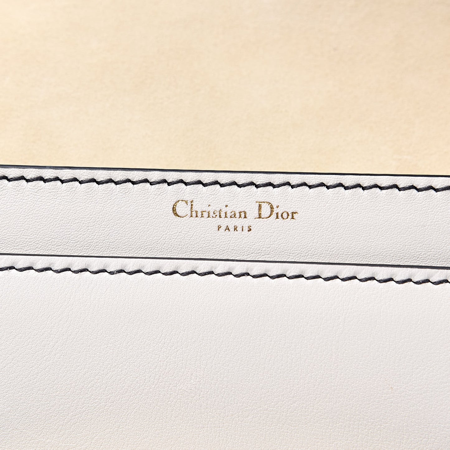 Calfskin J'Adior Chain Flap Bag Off White