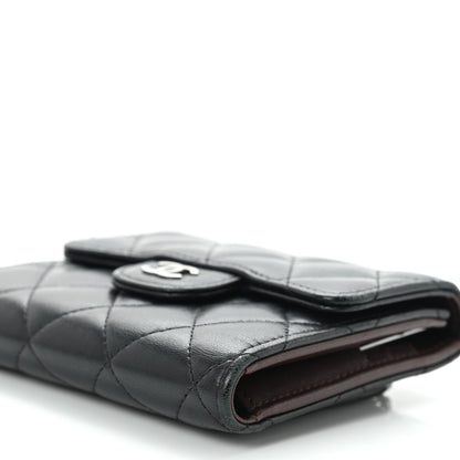 Chanel Lambskin Quilted Compact Flap Wallet Black 5 of 11