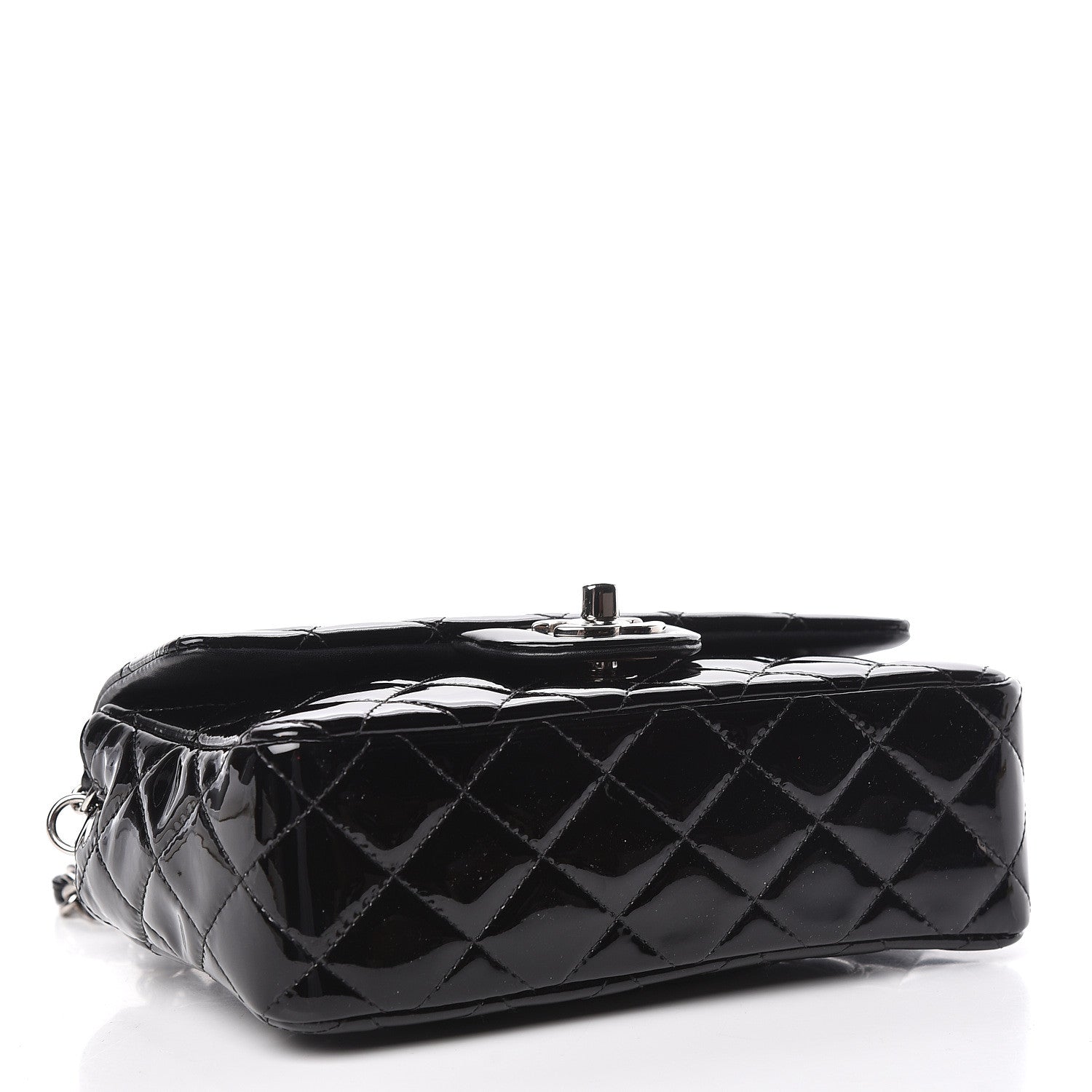 Chanel Patent Calfskin Quilted Mini Rectangular Flap Black 4 of 11