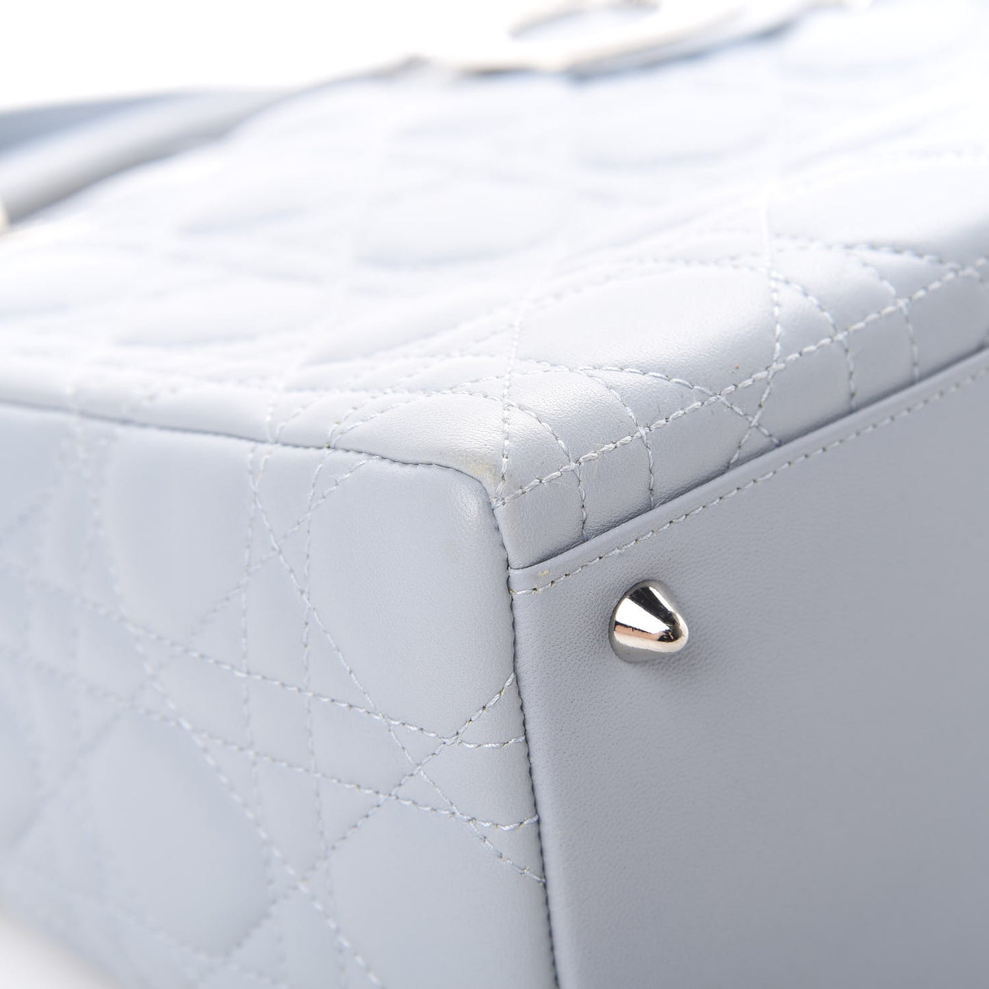 Lambskin Cannage Medium Lady Dior Light Blue