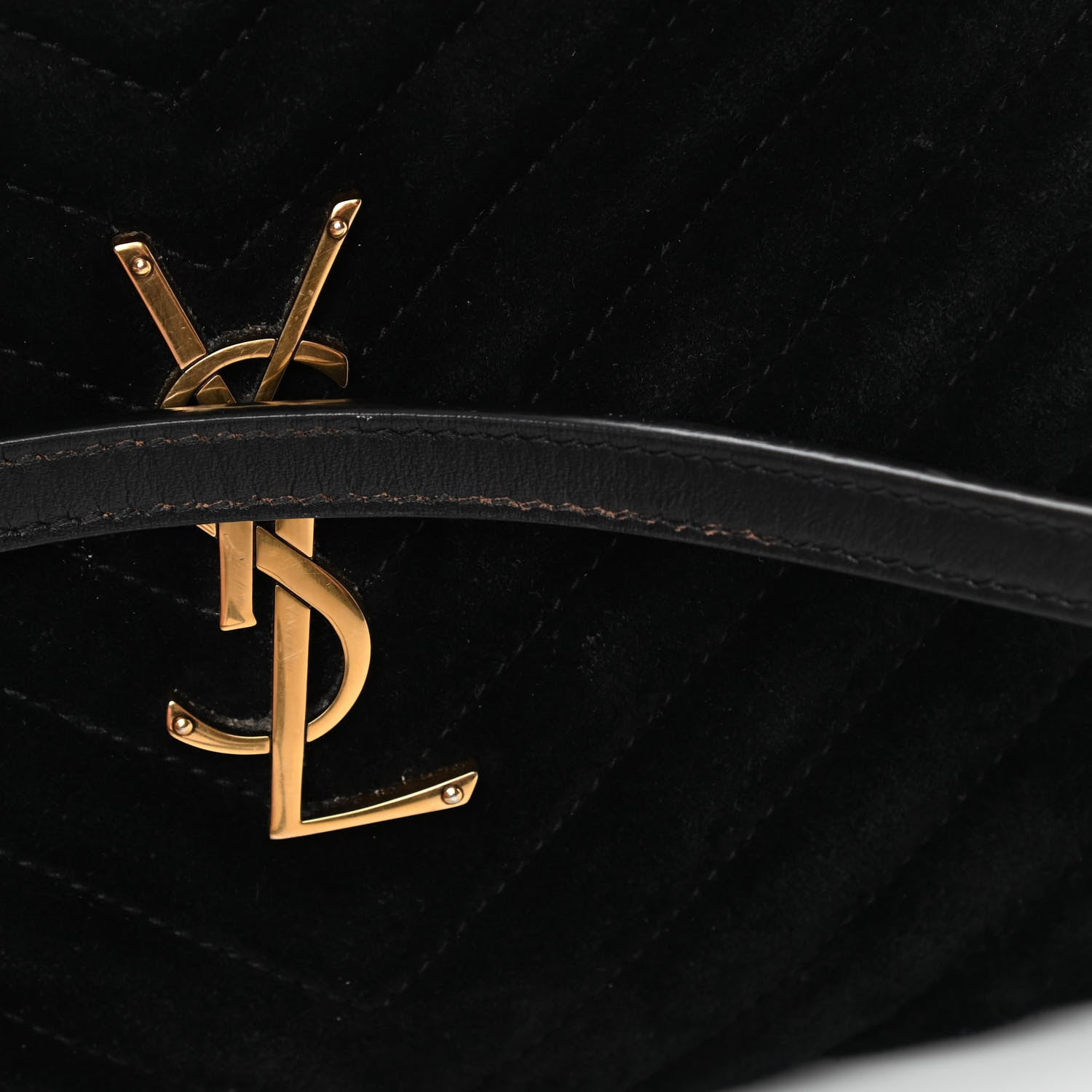 Saint Laurent Suede Calfskin Monogram Lou Camera Bag Black 13 of 14