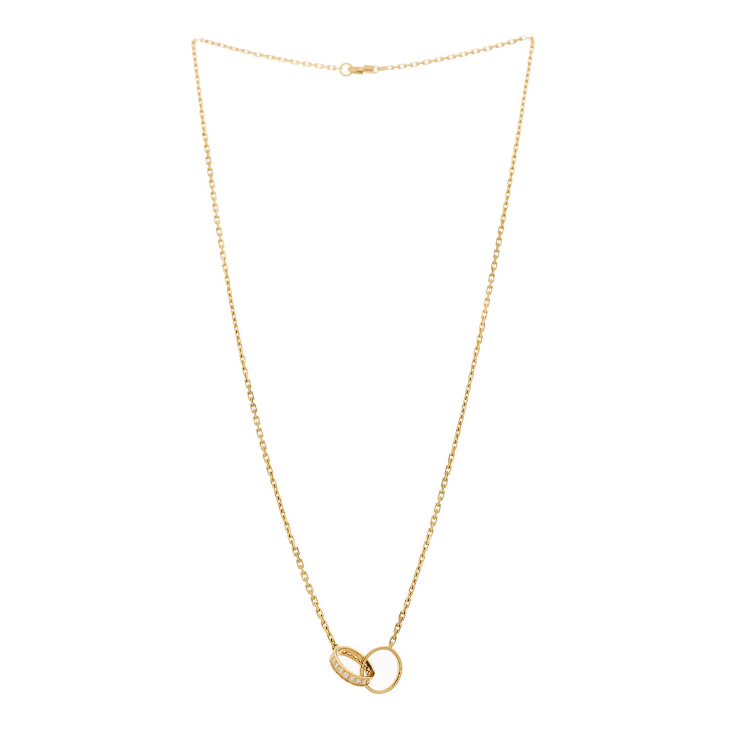 18K Yellow Gold Diamond Interlocking LOVE Necklace