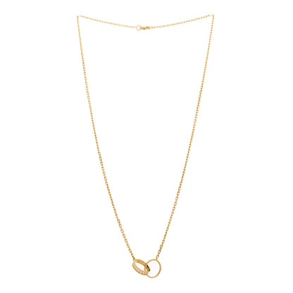 Cartier 18K Yellow Gold Diamond Interlocking LOVE Necklace 3 of 7