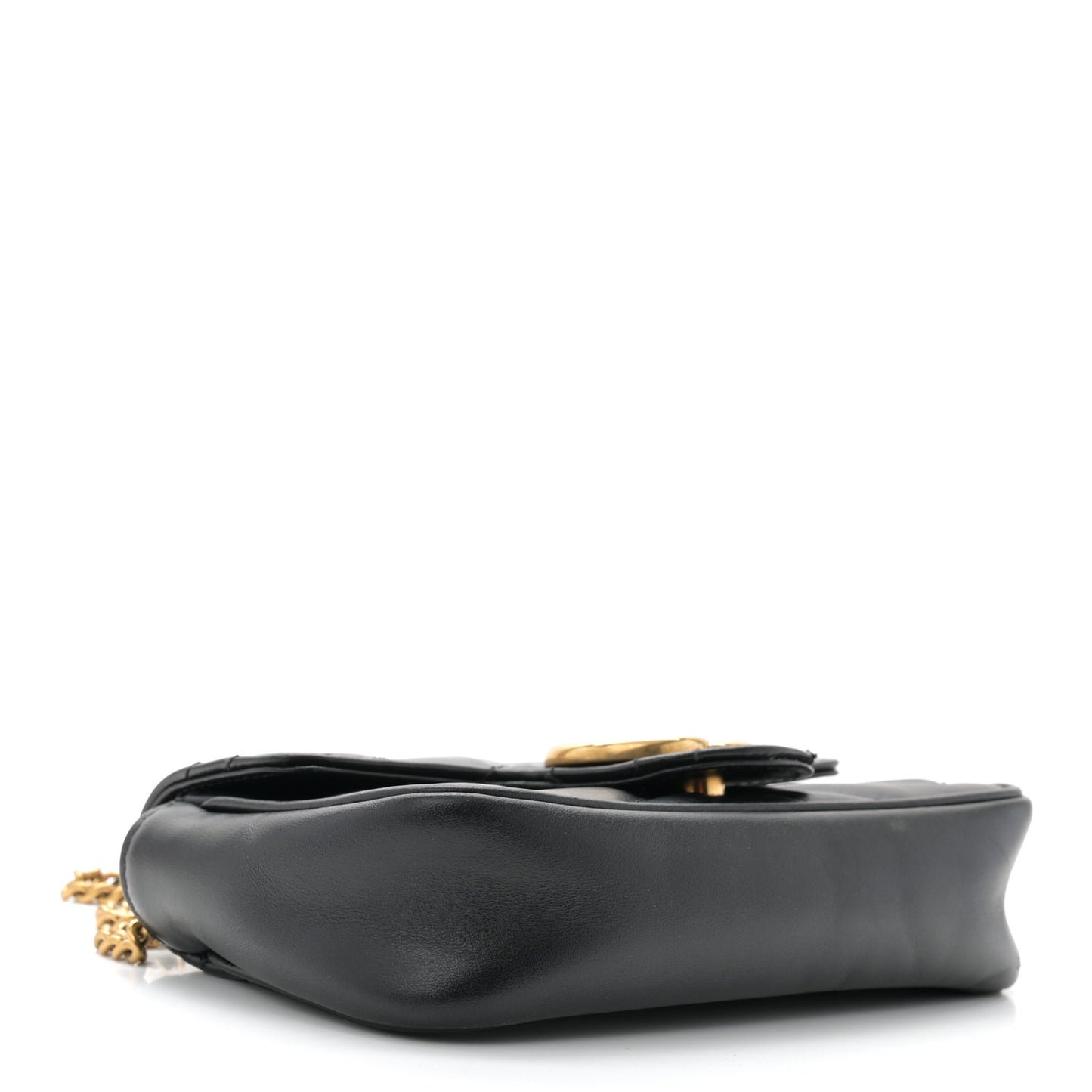 Calfskin Matelasse Super Mini GG Marmont Shoulder Bag Black