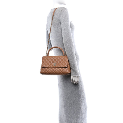 Chanel Caviar Quilted Small Coco Handle Flap Beige 2 of 11