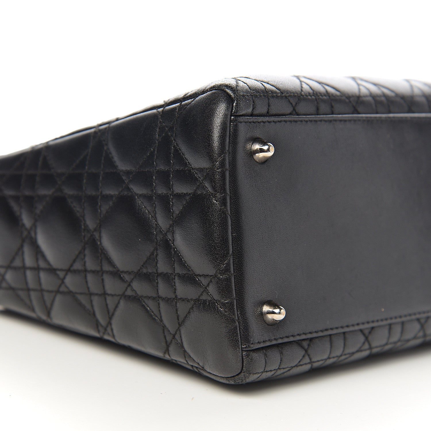 Christian Dior Lambskin Cannage Medium Lady Dior Black 9 of 10