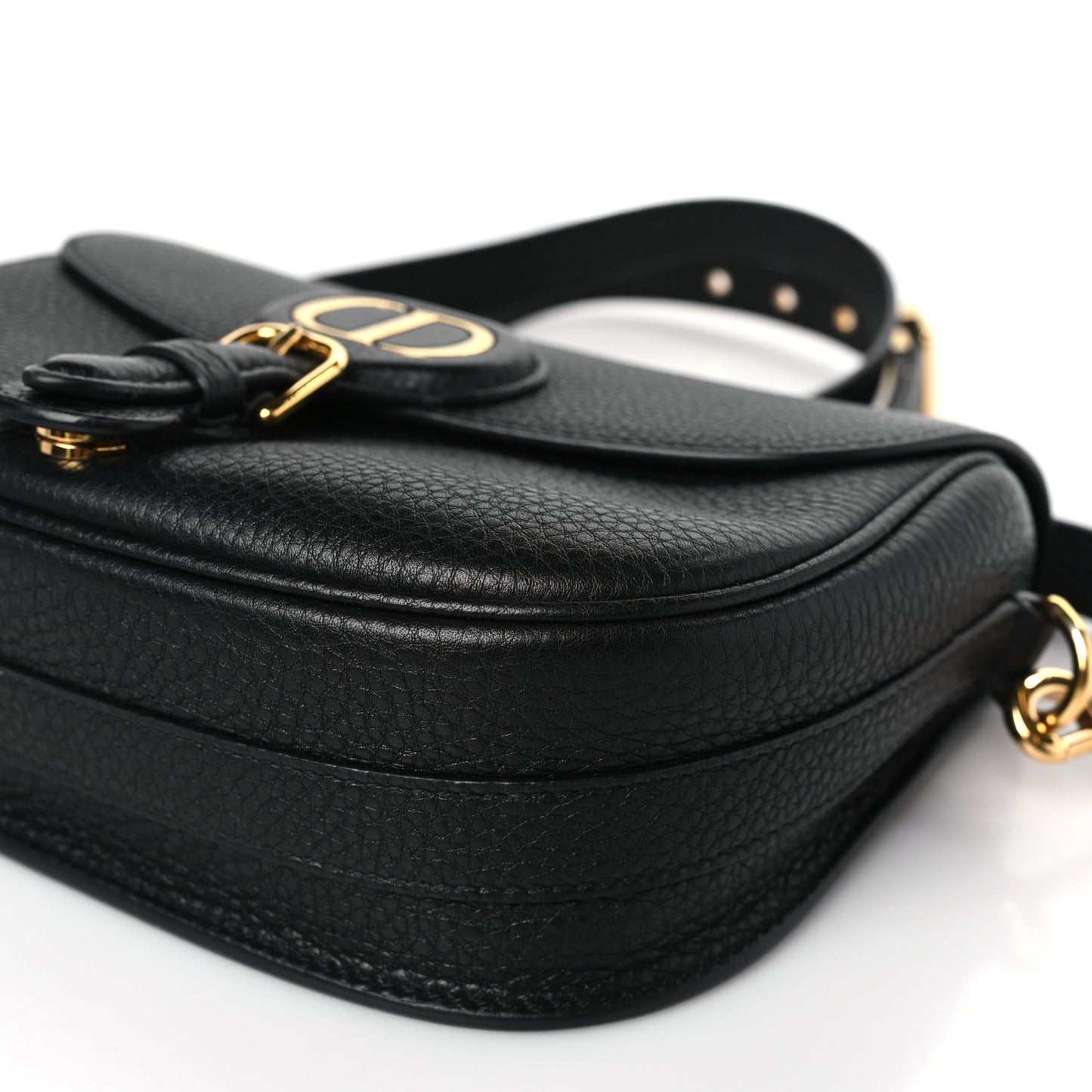 Grained Calfskin Medium Bobby Flap Black