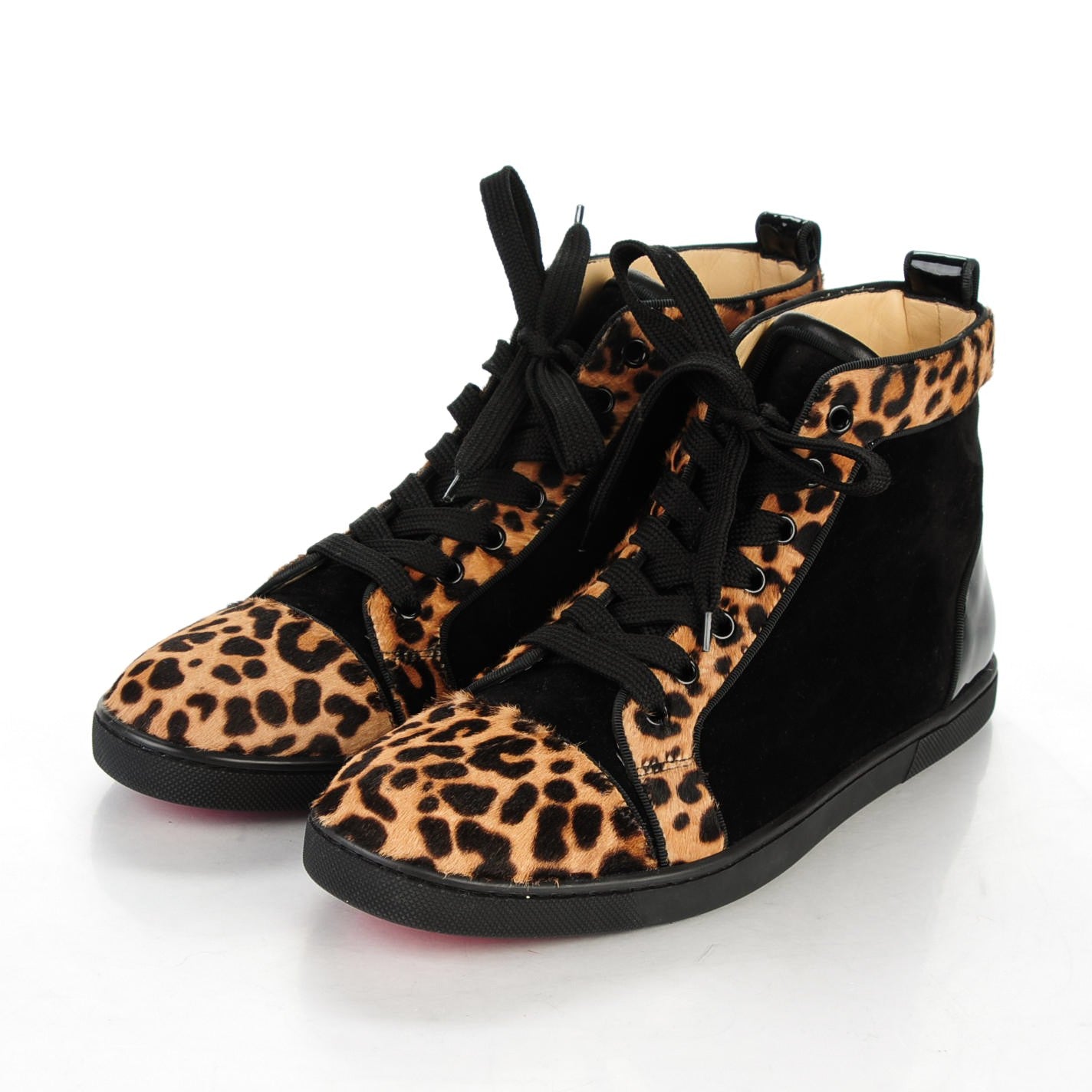 Pony Hair Suede Jaguar Bip Bip Flat Sneakers 40 Brown Black