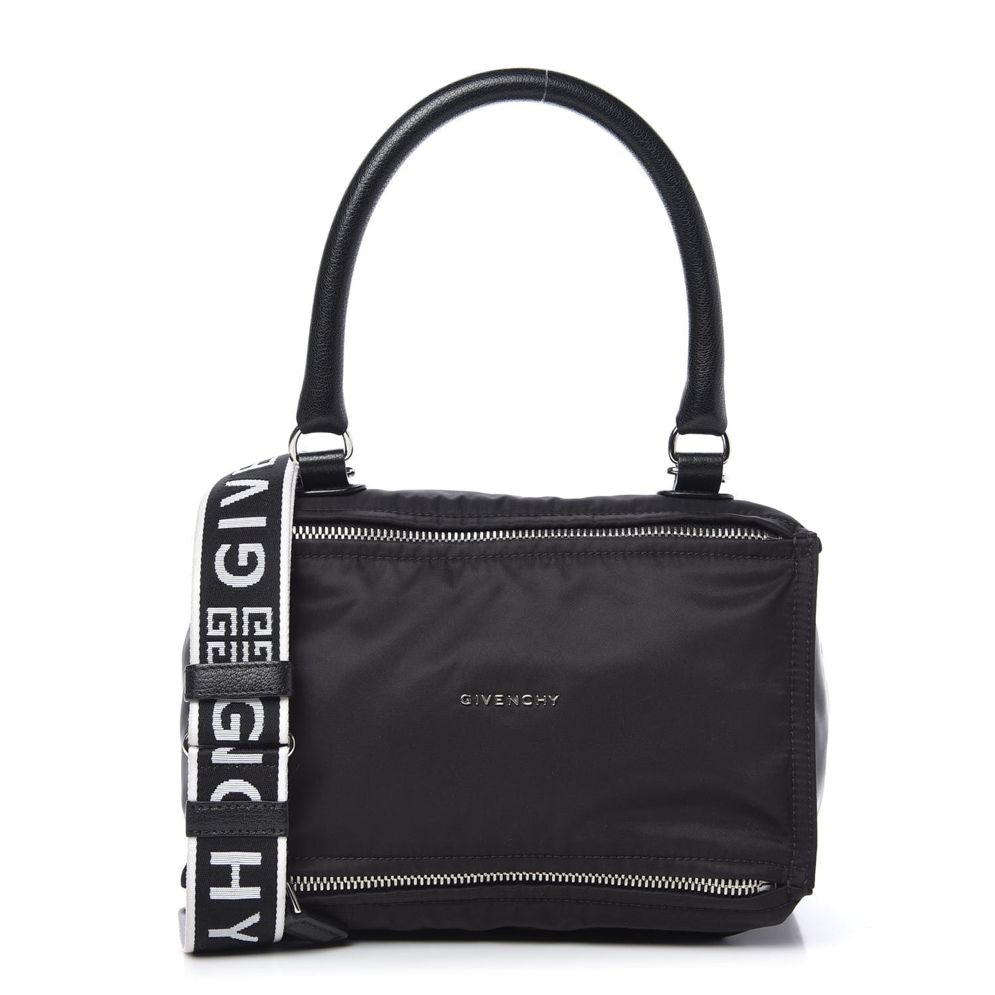 Nylon Small Pandora Logo Strap Black