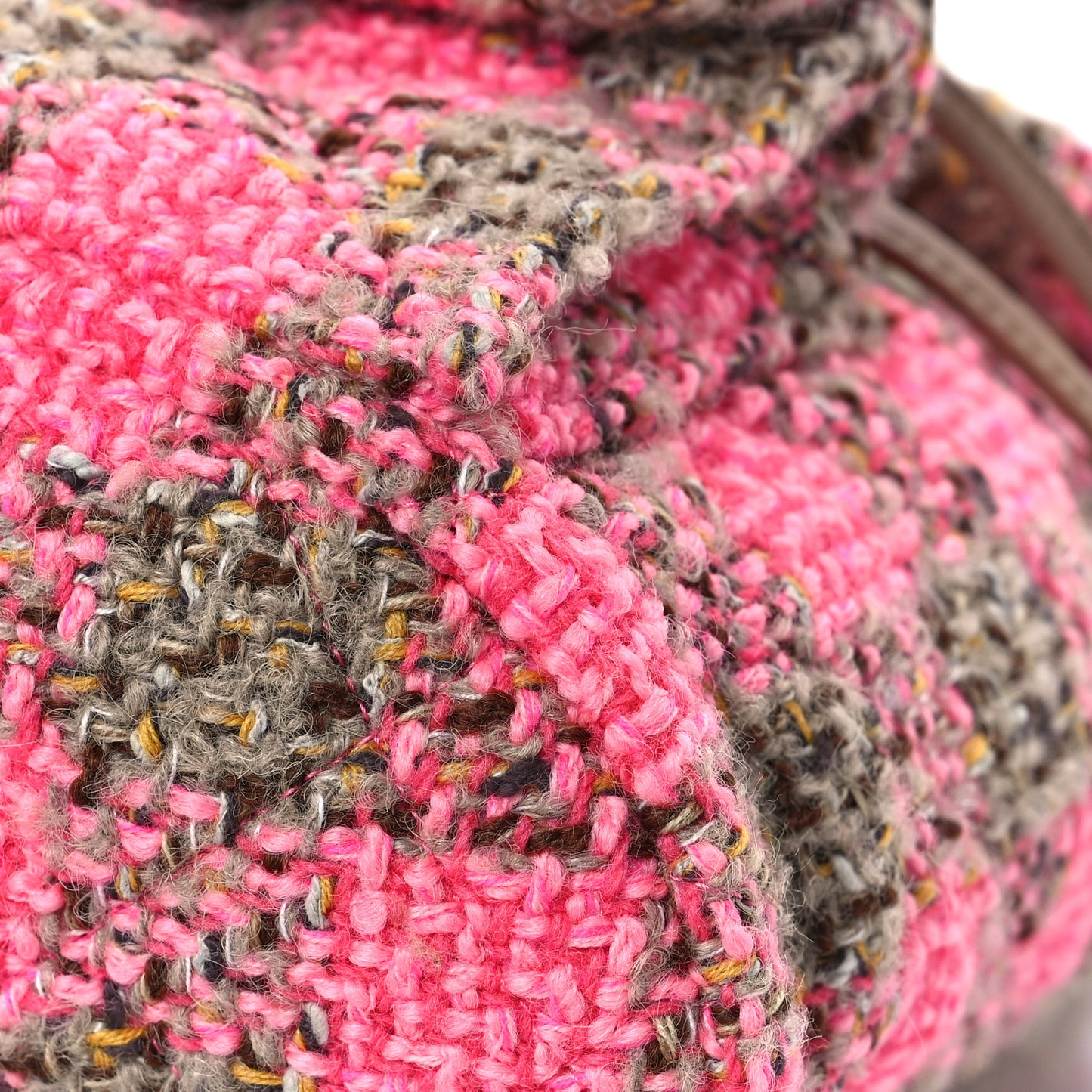Wool Tweed Elegant Backpack Pink Brown
