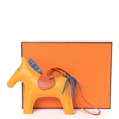 Hermes Milo Lambskin Grigri Rodeo Horse Bag Charm GM Jaune D'Or Bleu Agate Cornaline 4 of 4