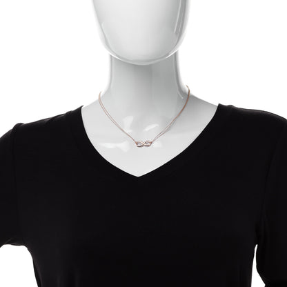 Tiffany 18K Rose Gold Infinity Double Chain Pendant Necklace 2 of 6