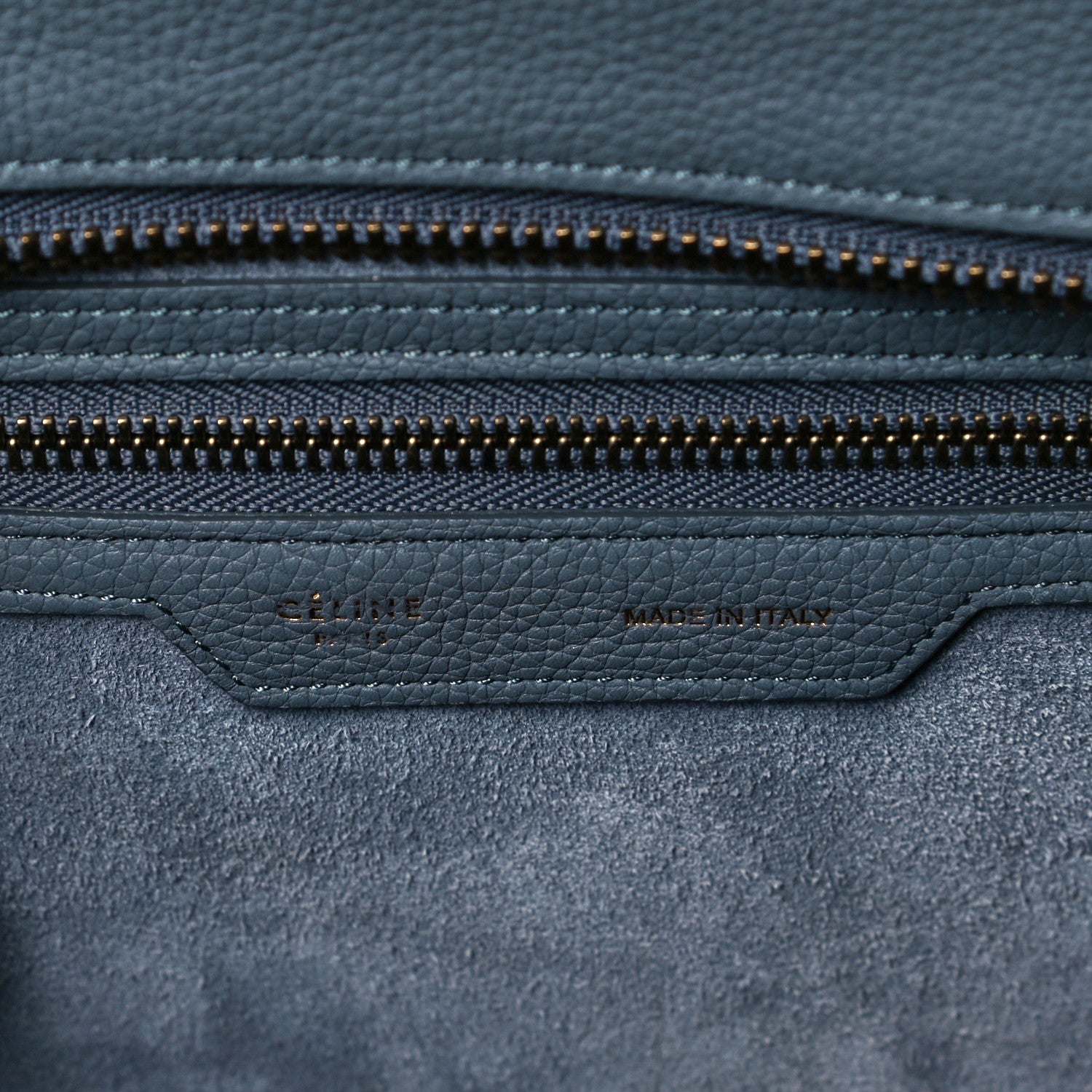 Celine Baby Drummed Calfskin Micro Luggage Kohl 6 of 6