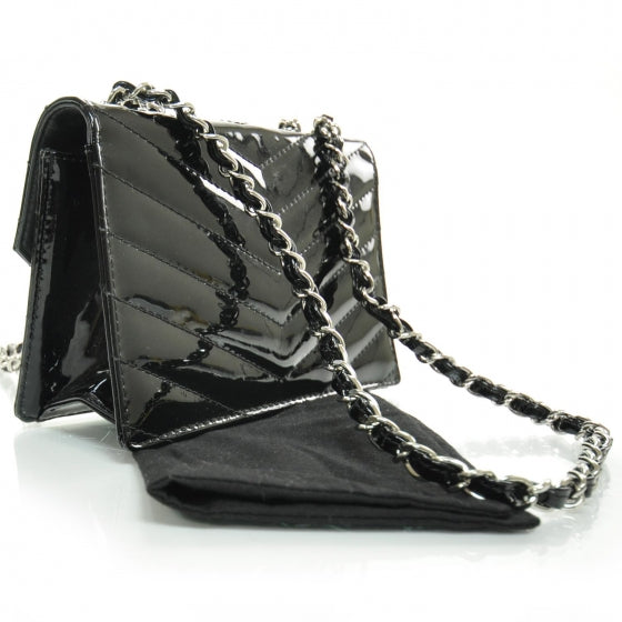 Patent Small Chevron Flap Black