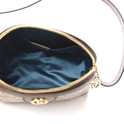 Gucci GG Supreme Monogram Textured Dollar Calfskin Web Small Ophidia Dome Shoulder Bag Beige Ebony New Acero 5 of 12