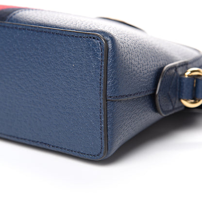 Gucci Textured Dollar Calfskin Web Small Ophidia Dome Shoulder Bag Blue Agata 9 of 10