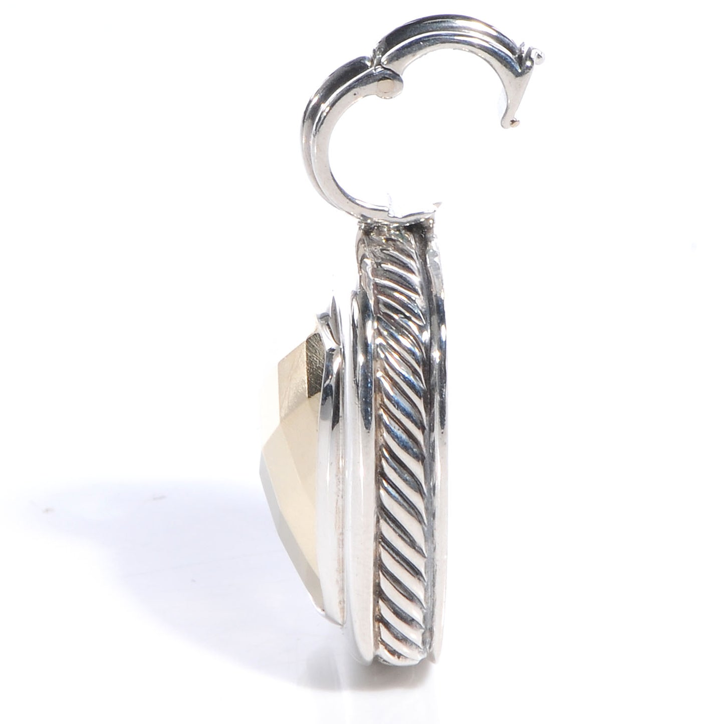 Sterling Silver 18k Yellow Gold Dome 20mm Pendant