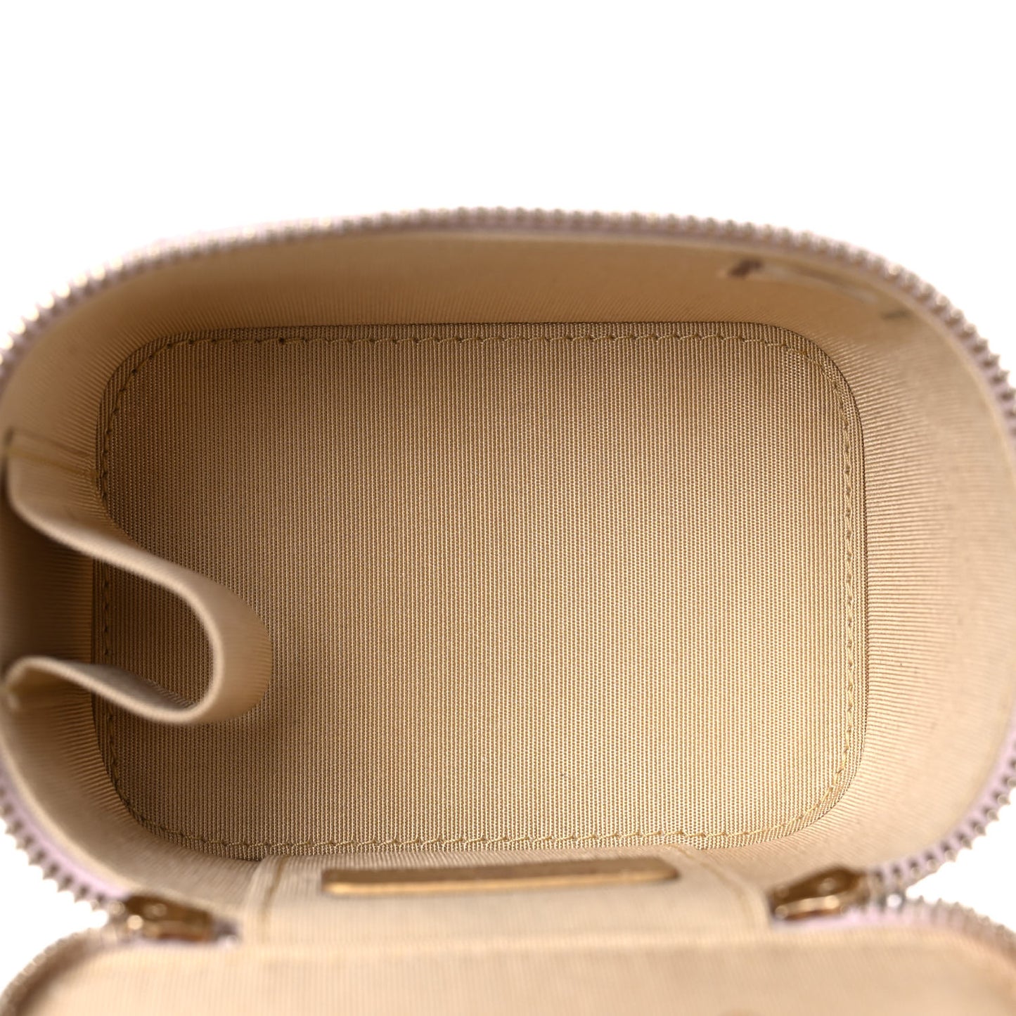 Lambskin Quilted Pearl Crush Mini Vanity Case With Chain Light Purple
