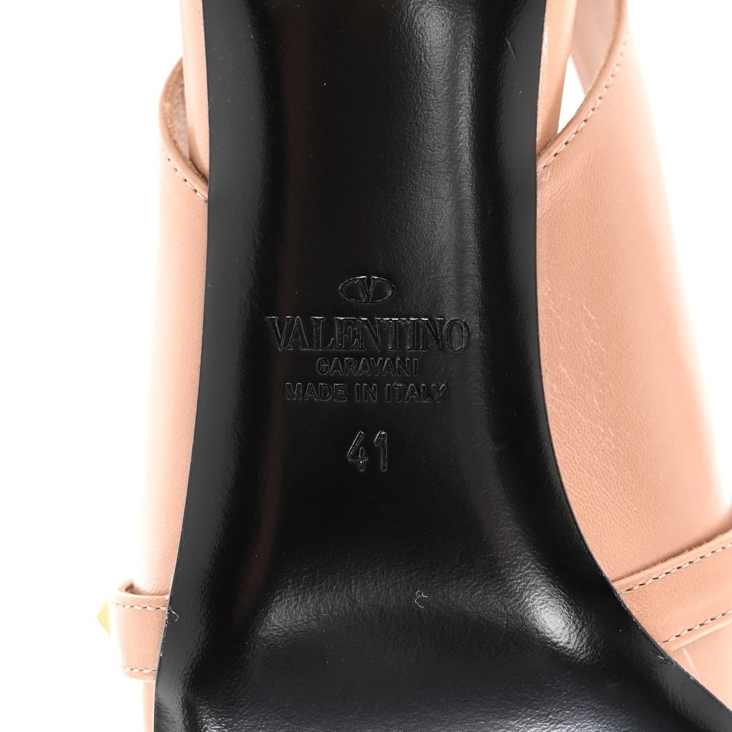 Goatskin Rockstud 70mm Slingback Pumps 41 Rose Cannelle